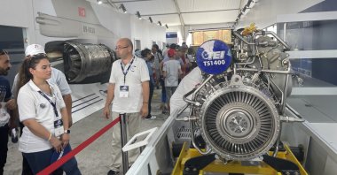 TS1400 engine on display at Teknofest held in Samsun, northern Türkiye, Sept. 2, 2022. (AA Photo)