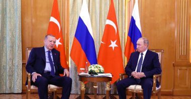 Russian President Vladimir Putin listens to President Recep Tayyip Erdoğan during a meeting in Sochi, Russia, Aug. 5, 2022. (Reuters Photo)