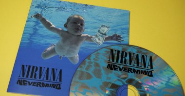 The cover and cd of the &quot;Nevermind&quot; album by Nirvana, Rome, Italy, Aug. 5, 2021. (Shutterstock) 