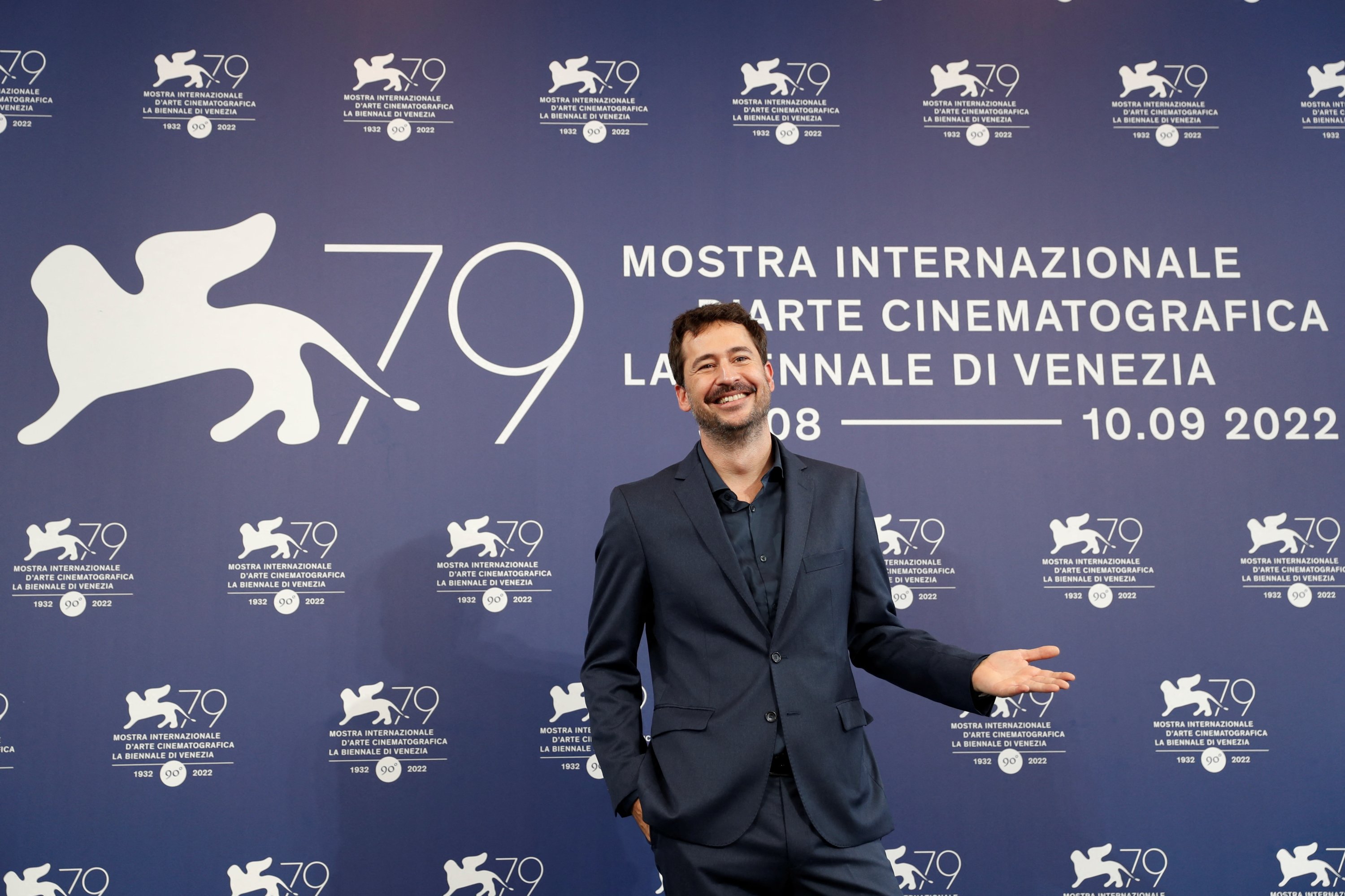 Director Santiago Mitre poses at the 79th Venice Film Festival during a photo call for the film 