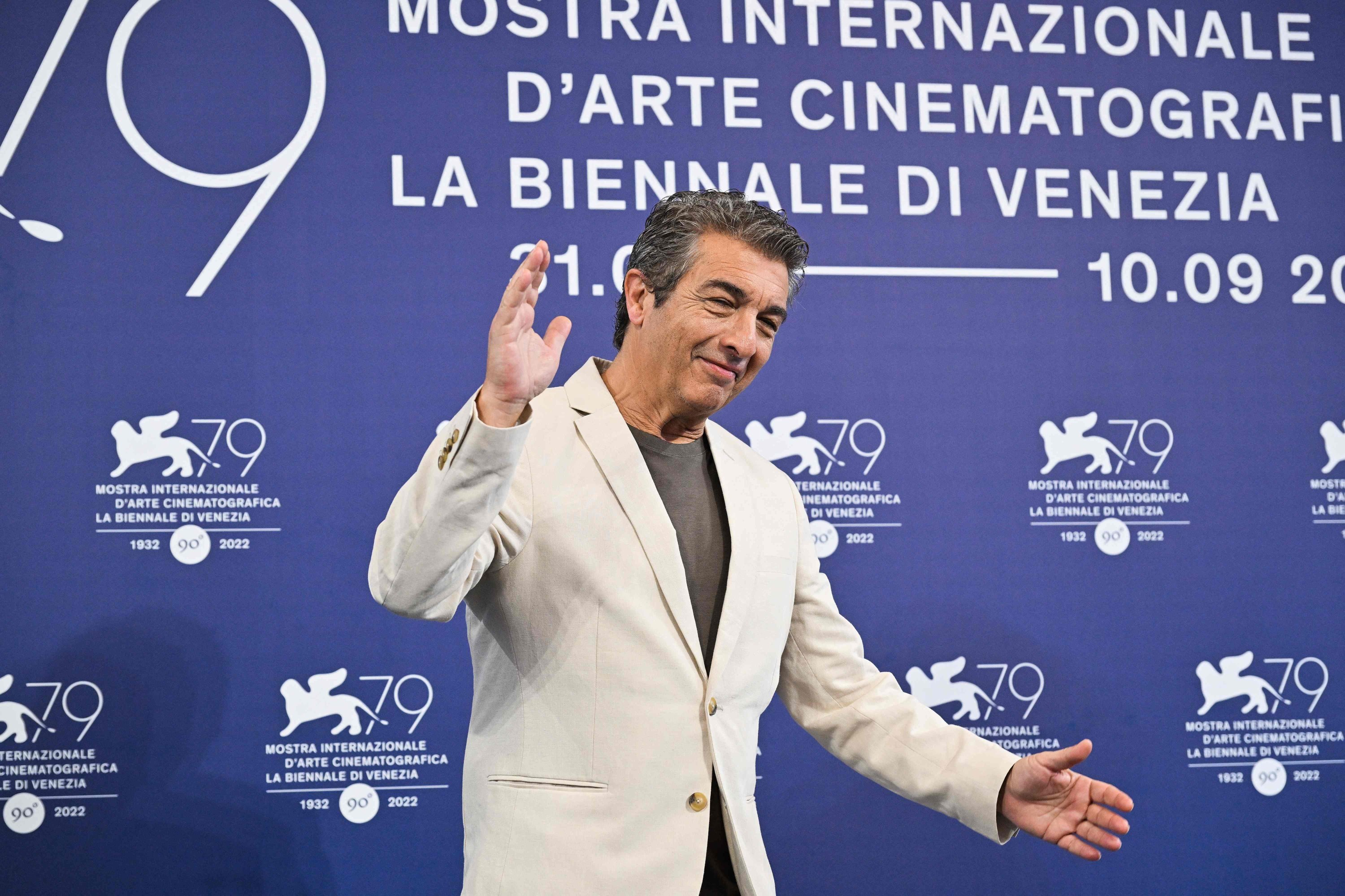 Argentine actor Ricardo Darin poses on Sept. 3, 2022, during a photocall for the film "Argentina, 1985" presented in the Venezia 79 competition as part of the 79th Venice International Film Festival at Lido di Venezia in Venice, Italy. (AFP Photo)