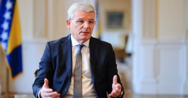 Bosnian leader Sefik Dzaferovic speaks to Anadolu Agency in Sarajevo, Bosnia-Herzegovina, Sept. 4, 2022. (AA Photo)