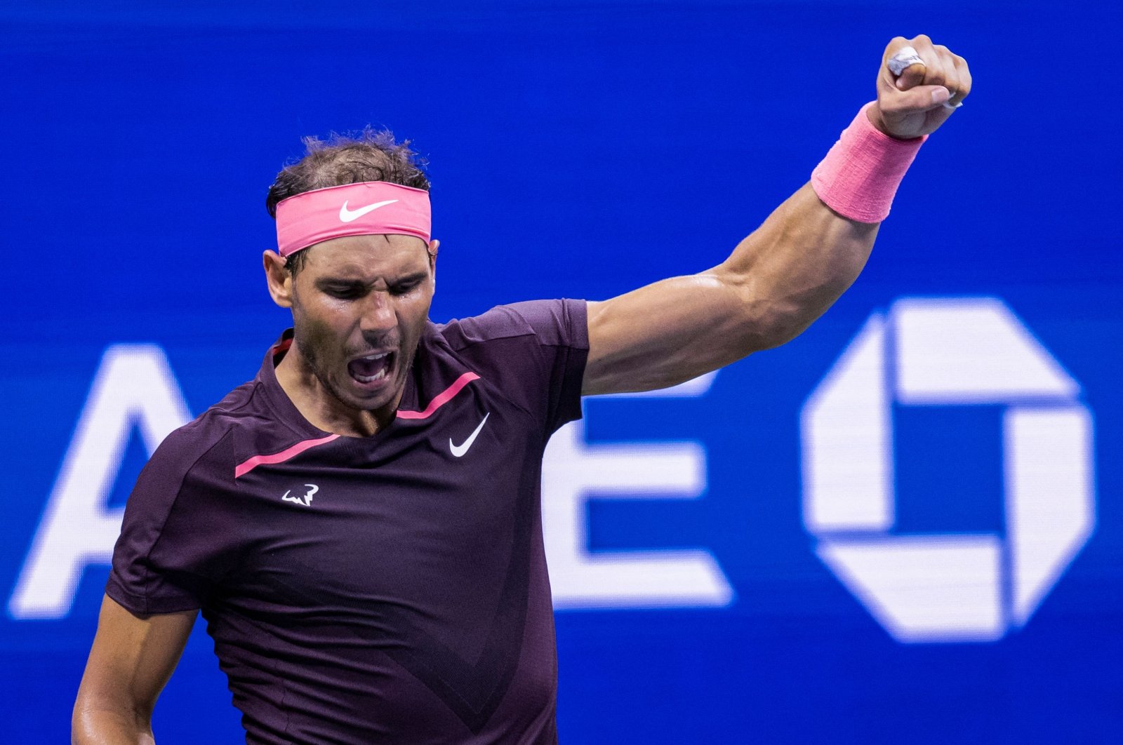 Spain&#039;s Rafael Nadal celebrates after defeating France&#039;s Richard Gasquet at the US Open, New York, Sept. 3, 2022. (AFP Photo)