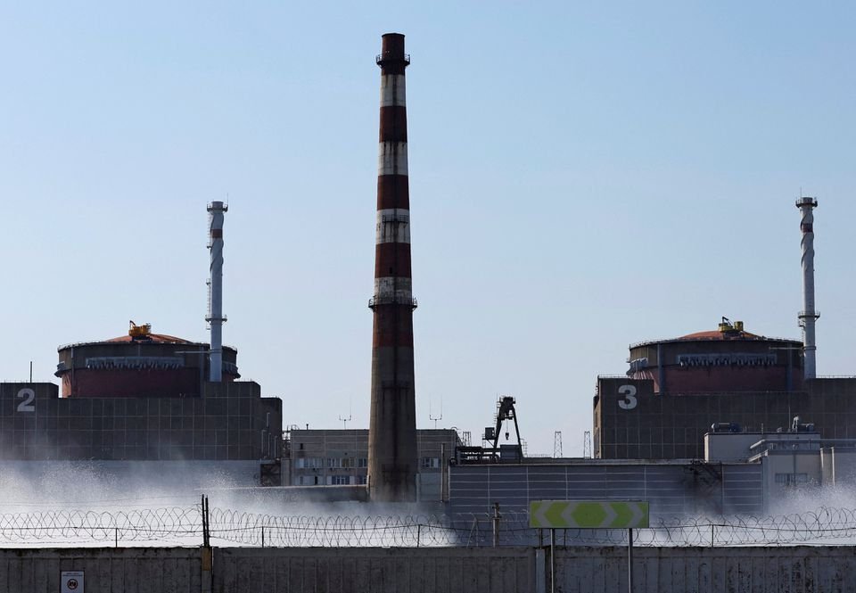 A view shows the Zaporizhzhia Nuclear Power Plant in the course of Ukraine-Russia conflict outside the Russian-controlled city of Enerhodar in Zaporizhzhia region, Ukraine, Aug. 30, 2022. (Reuters Photo)