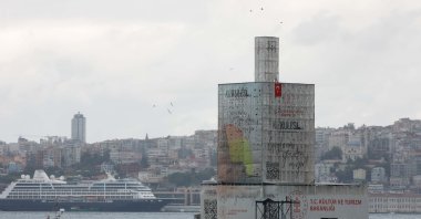 A view of Maiden&#039;s Tower during its restoration process, in Istanbul, Türkiye, Sept. 5, 2022. (DHA PHOTO)