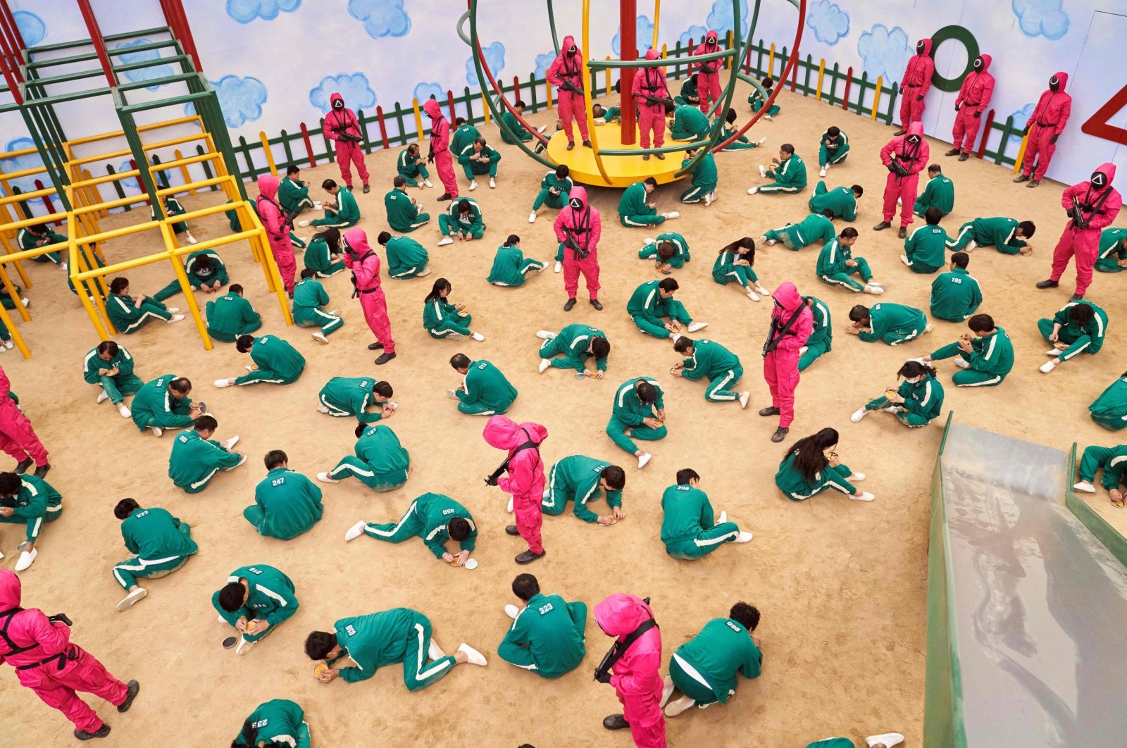 A scene of South Korea&#039;s &quot;Squid Game,&quot; season one. (AFP photo/courtesy of Netflix)
