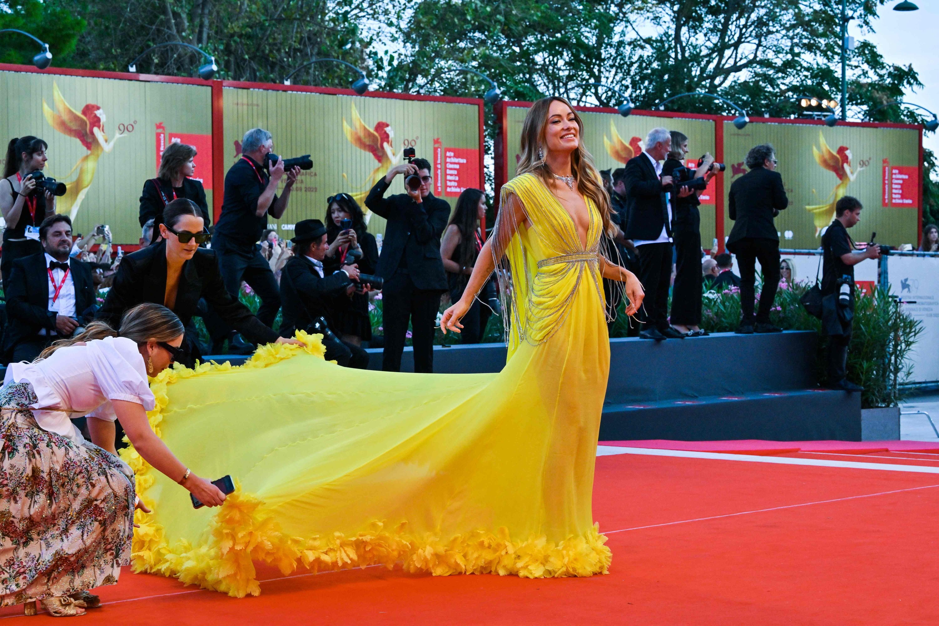 Sutradara dan aktris AS Olivia Wilde tiba untuk pemutaran film 