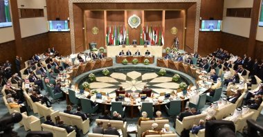 A general view shows the meeting of the Arab League foreign ministers in the Egyptian capital Cairo, Sept. 6, 2022. (AFP Photo)