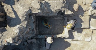 An aerial view from the bathtub found in Ani, Kars, eastern Türkiye, Sept. 6, 2022. (AA) 