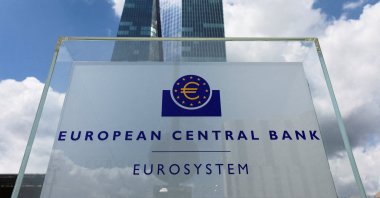 Signage is seen outside the European Central Bank (ECB) building, in Frankfurt, Germany, July 21, 2022. (Reuters Photo)
