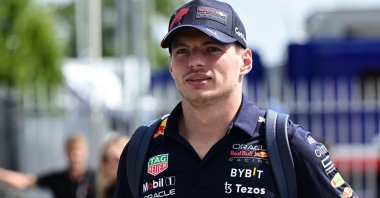 Red Bull Racing's Dutch driver Max Verstappen arrives in Monza, Italy, Sept. 8, 2022 (AFP Photo)