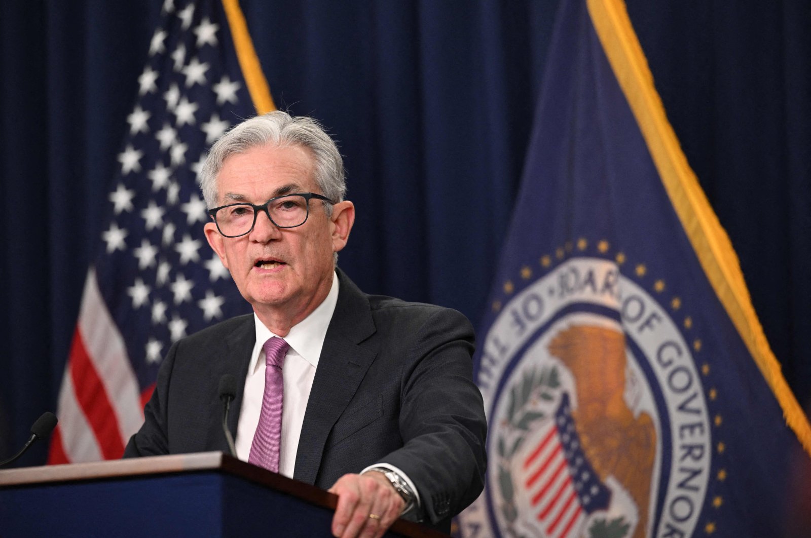 Federal Reserve Board Chairperson Jerome Powell speaks during a news conference in Washington, D.C., U.S., July 27, 2022. (AFP Photo)
