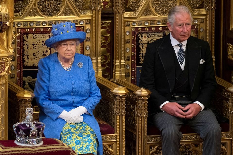 Britain&#039;s Queen Elizabeth sits next to Prince Charles during the State Opening of Parliament in central London, Britain, June 21, 2017. (Reuters Photo)