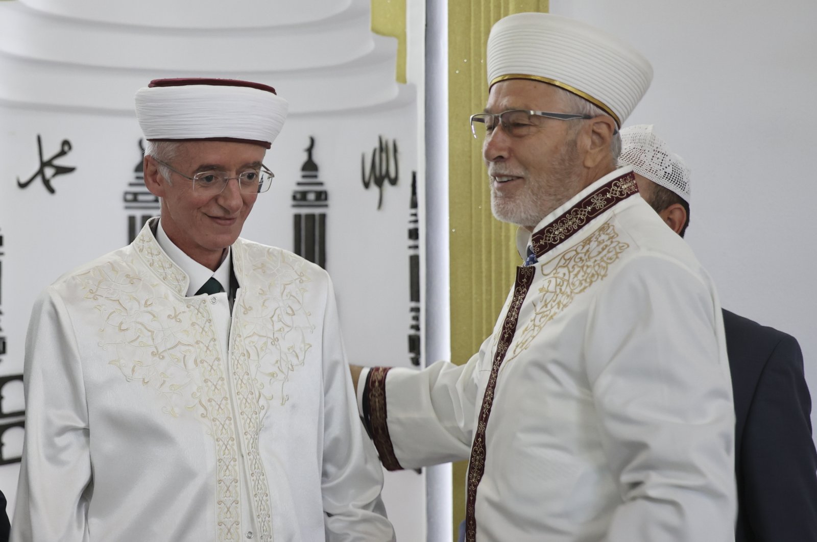 Newly elected Mufti of Xanthi (Iskeçe) Mustafa Trampa (L), Western Thrace, Greece, Sept. 9, 2022. (AA Photo)