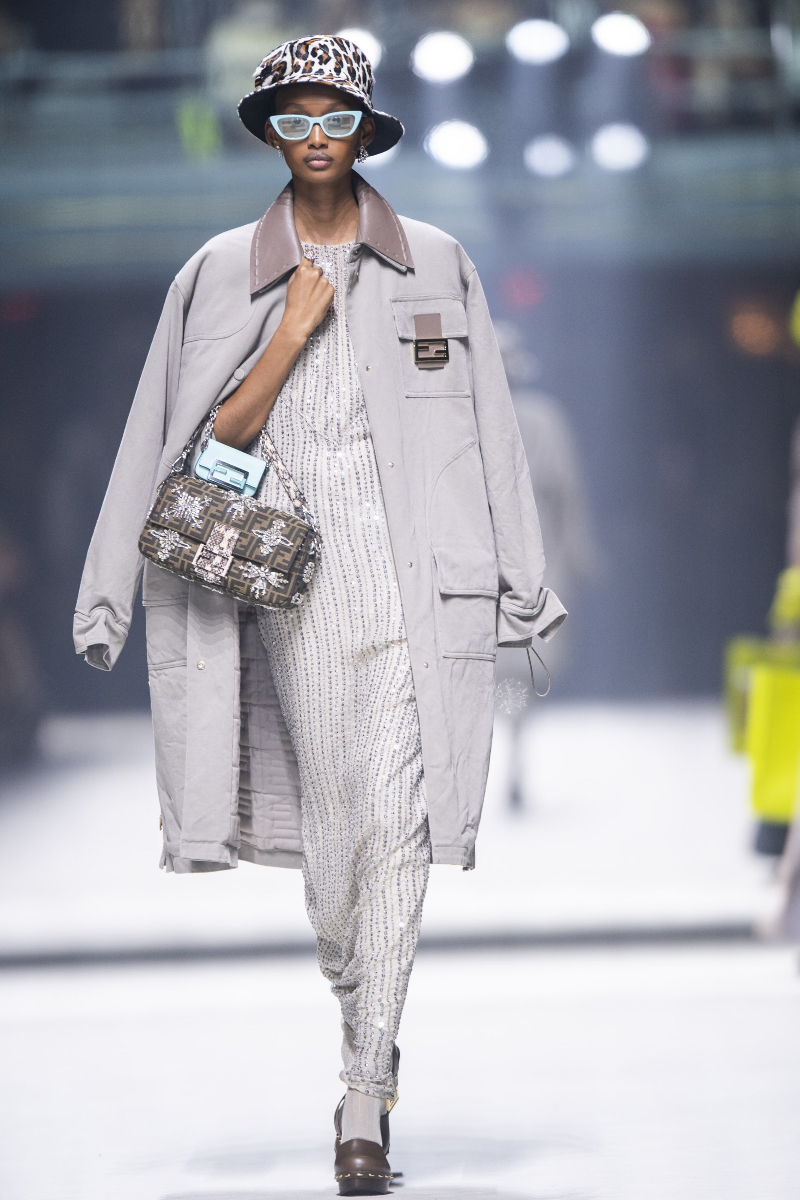 A model walks the runway for Fendi during New York Fashion Week at The Hammerstein Ballroom in New York, U.S., Sept. 9, 2022. (AP Photo)