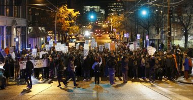 Demonstrators march during an anti-Islamophobia rally in Seattle, Washington, Dec. 10, 2015. (Reuters File Photo)