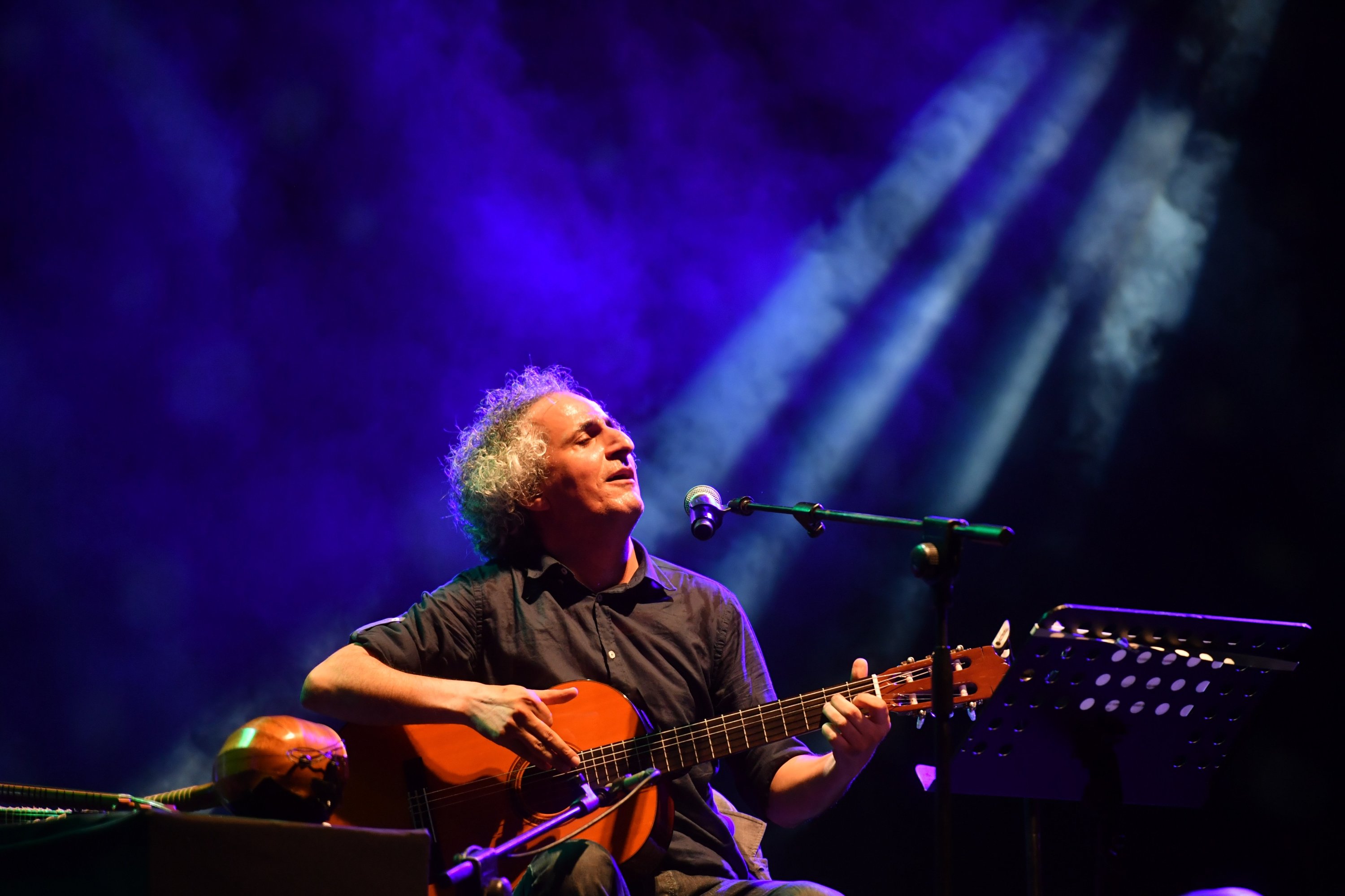 Mohsen Namjoo bermain selama konser di Istanbul.  (Arsip Foto) 
