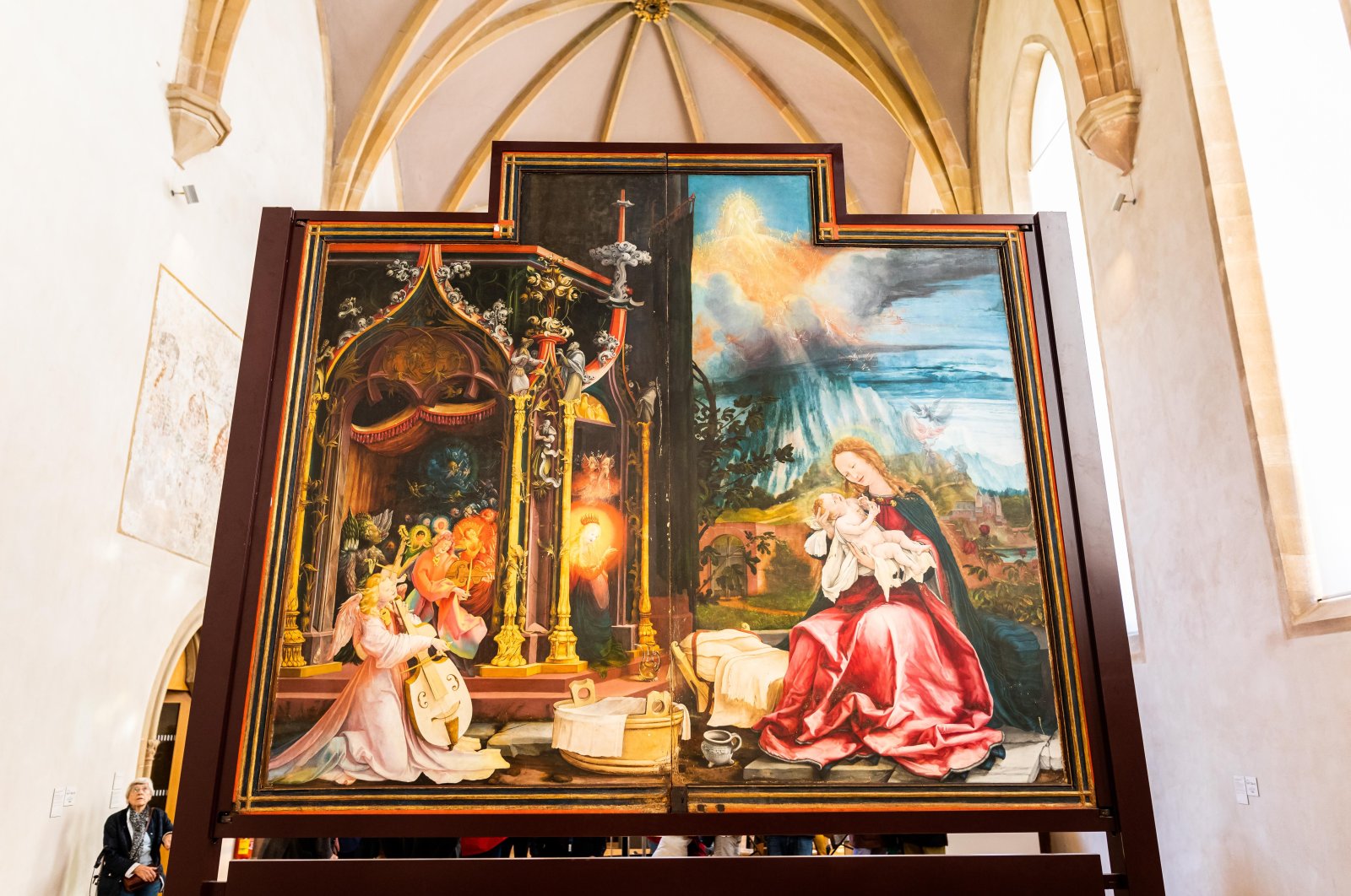 The Isenheim Altar in Colmar, one of the most important works in the history of sacred art, has been undergoing unusually extensive restoration work for several years, Colmar, France, Oct. 25, 2019. (dpa Photo)