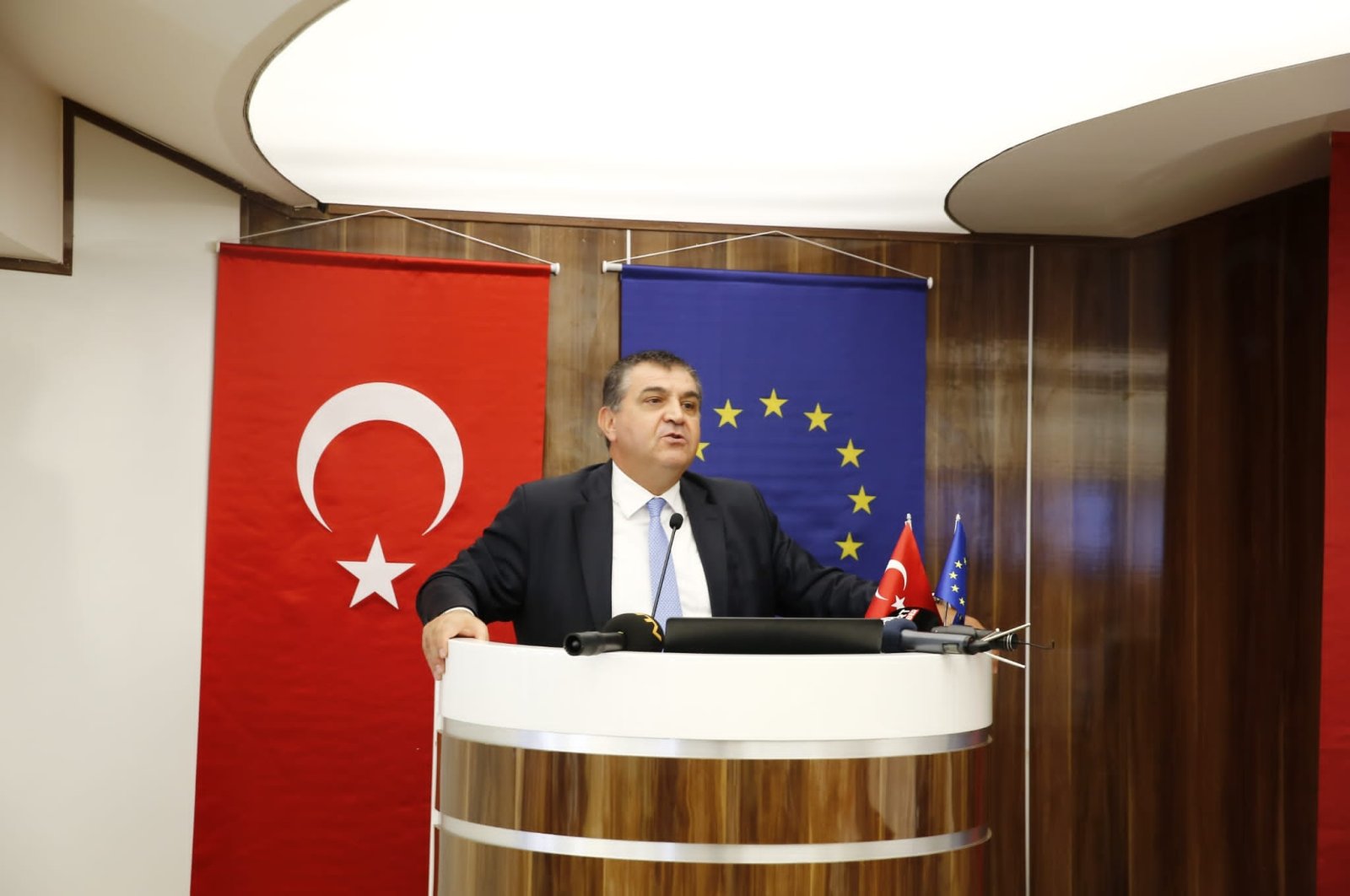 Deputy Foreign Minister Faruk Kaymakcı speaks at a conference in Ankara, Türkiye, Sept. 7, 2022. (AA File Photo)
