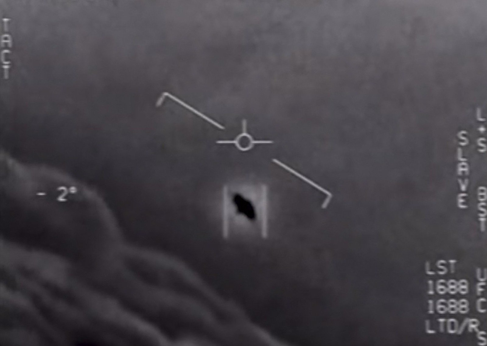 This screengrab, courtesy of the U.S. Department of Defense, shows part of an unclassified video taken by Navy pilots showing interactions with &quot;unidentified aerial phenomena,&quot; April 26, 2020. (AFP Photo)