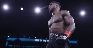 Anthony Joshua during his fight against Oleksandr Usyk, Jeddah, Saudi Arabia, Aug. 20, 2022. (Reuters Photo)
