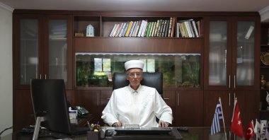 Newly elected mufti of Xanthi (Iskeçe), Mustafa Trampa, poses during an interview, Western Thrace, Greece, Sept. 13, 2022. (AA Photo)