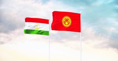 Kyrgyzstan and Tajikistan flags are seen in this undated photo. (ShutterStock Photo) 