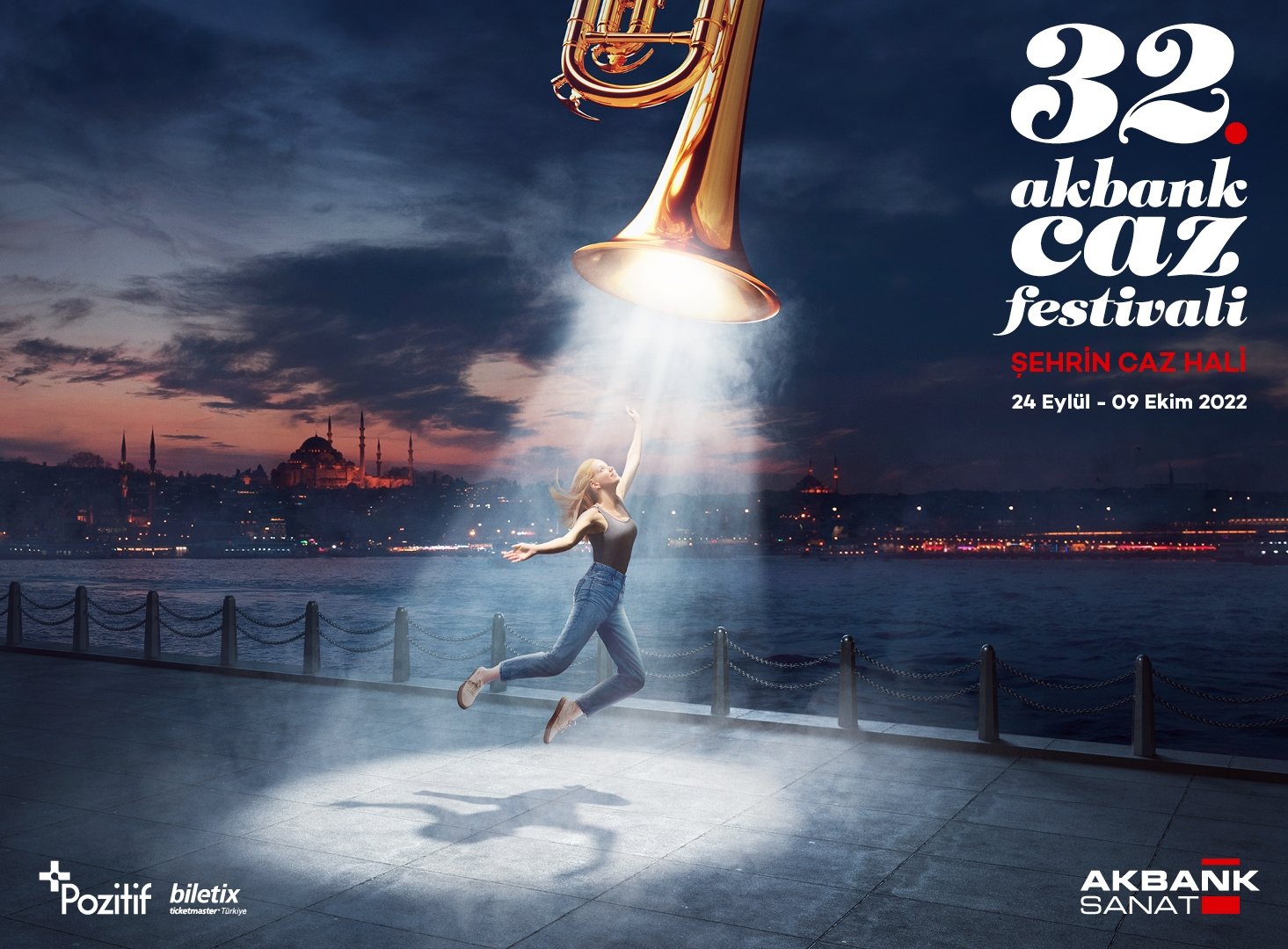 The banner of 32nd Akbank Jazz Festival. (Photo courtesy of Akbank Sanat)