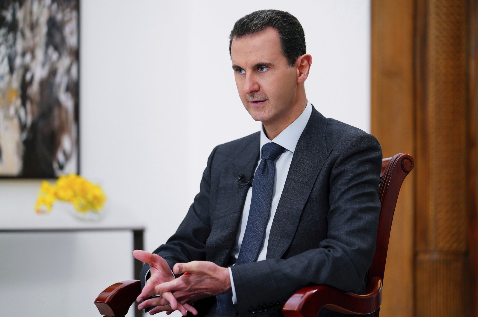 Syrian President Bashar Assad speaks in Damascus, Syria, Nov. 9, 2019. (Syrian official news agency SANA via AP, File)