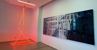 An installation at the "Edge of Chaos" at Borusan Contemporary in Istanbul, Türkiye, Sept. 15, 2022. (Photo by Heba Turkmani)