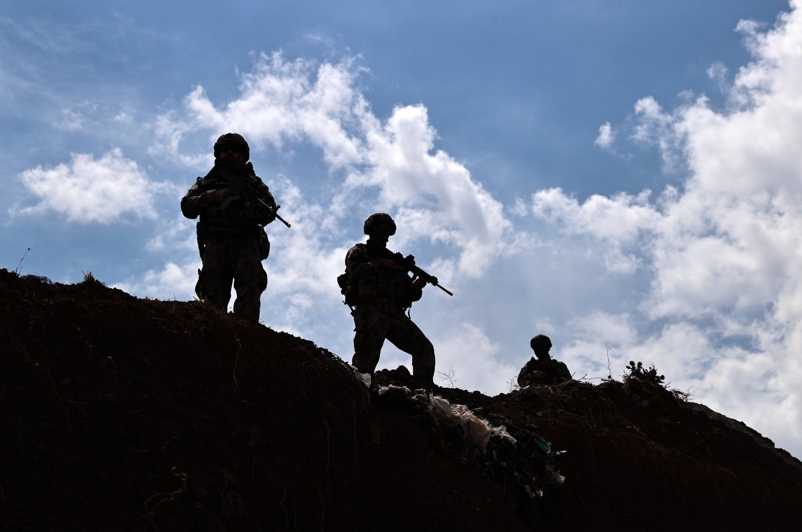 Turkish soldiers stand guard in the province of Van, eastern Türkiye, Aug. 12, 2021. (AA Photo)