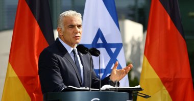 Israeli Prime Minister Yair Lapid addresses the media at the Chancellery in Berlin, Germany, Sept. 12, 2022. (Reuters Photo)