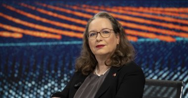 Irit Lillian, the Israeli charge d'affaires in Ankara, speaks to the Anadolu Agency (AA) in the capital Ankara, Türkiye, Aug. 25, 2022. (AA)