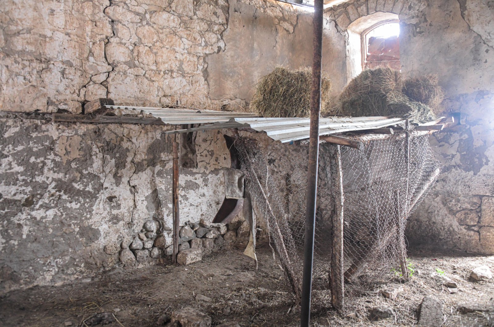 A view of the interior of a mosque where animals were kept by Armenian forces in Fuzuli, Karabakh, Azerbaijan, Nov. 7, 2020 (Reuters Photo)