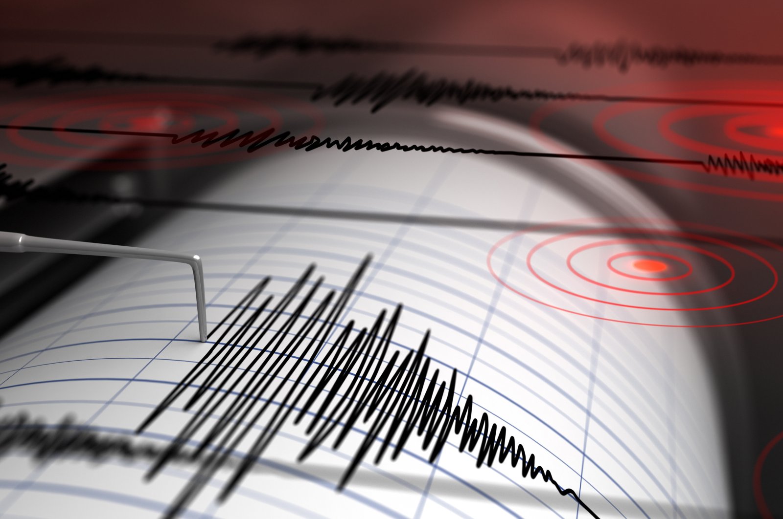 Seismograph with paper in action amid an earthquake. (Shutterstock Photo)