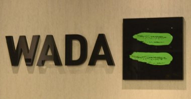 The World Anti-Doping Agency (WADA) logo is seen at its headquarters in Montreal, Quebec, Canada, Dec. 17, 2020. (AFP Photo)