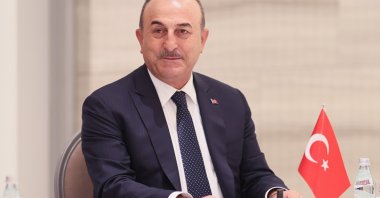 Turkish Foreign Minister Mevlüt Çavuşoğlu during the 77th U.N. General Assembly session meets with his counterparts in New York, U.S., Sept. 20, 2022. (AA Photo)