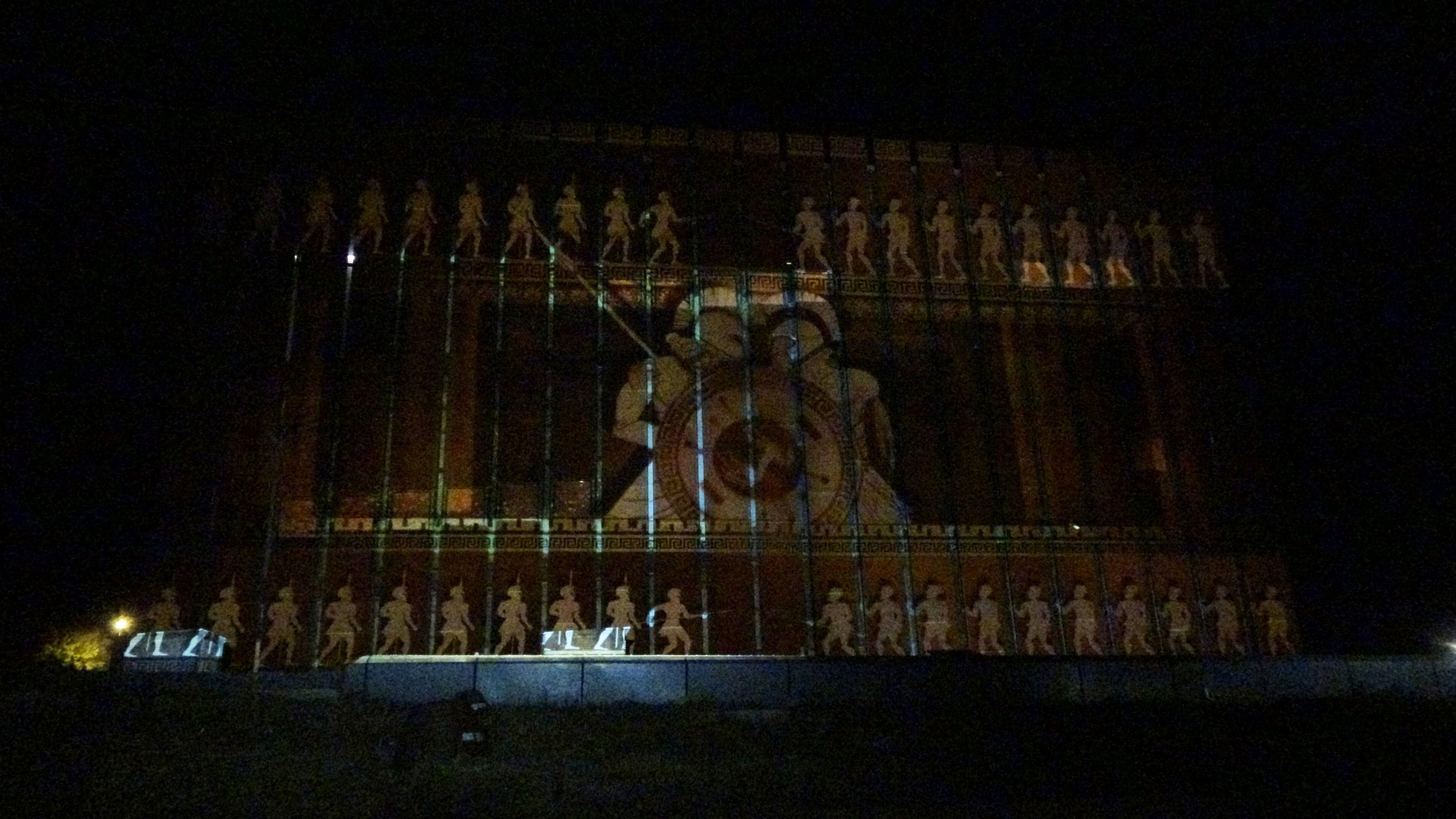 Perang Troya digambarkan menggunakan pemetaan 3D di Museum Troy, anakkale, Türkiye, 21 September 2022. (AA Photo)