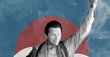 Illustration edited by Büşra Öztürk shows ex-Pakistani Prime Minister Imran Khan