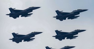 Chilean Air Force F-16 fighter aircraft do a flyby during a military parade to celebrate Independence Day and Army Day in Santiago, Chile, Sept. 19, 2022. (AP Photo)