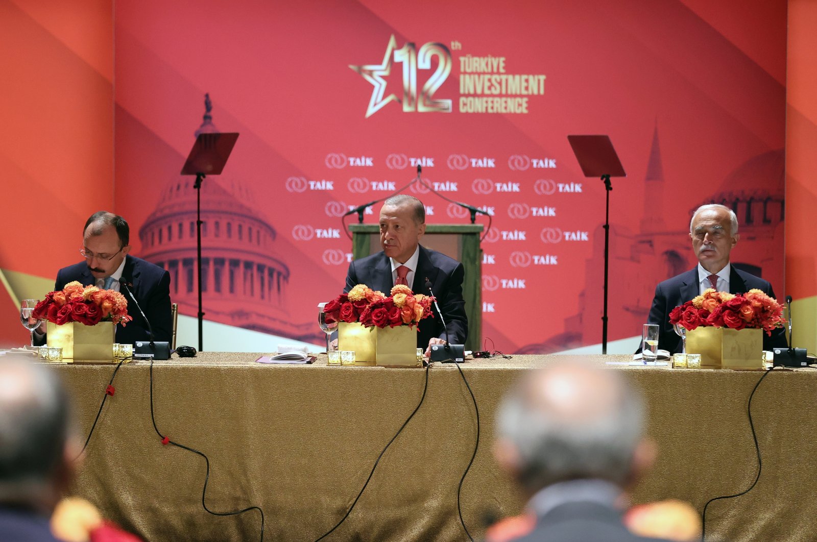 President Recep Tayyip Erdoğan during a meeting with U.S. businesspeople in New York, U.S., Sept. 21, 2022. (AA Photo)