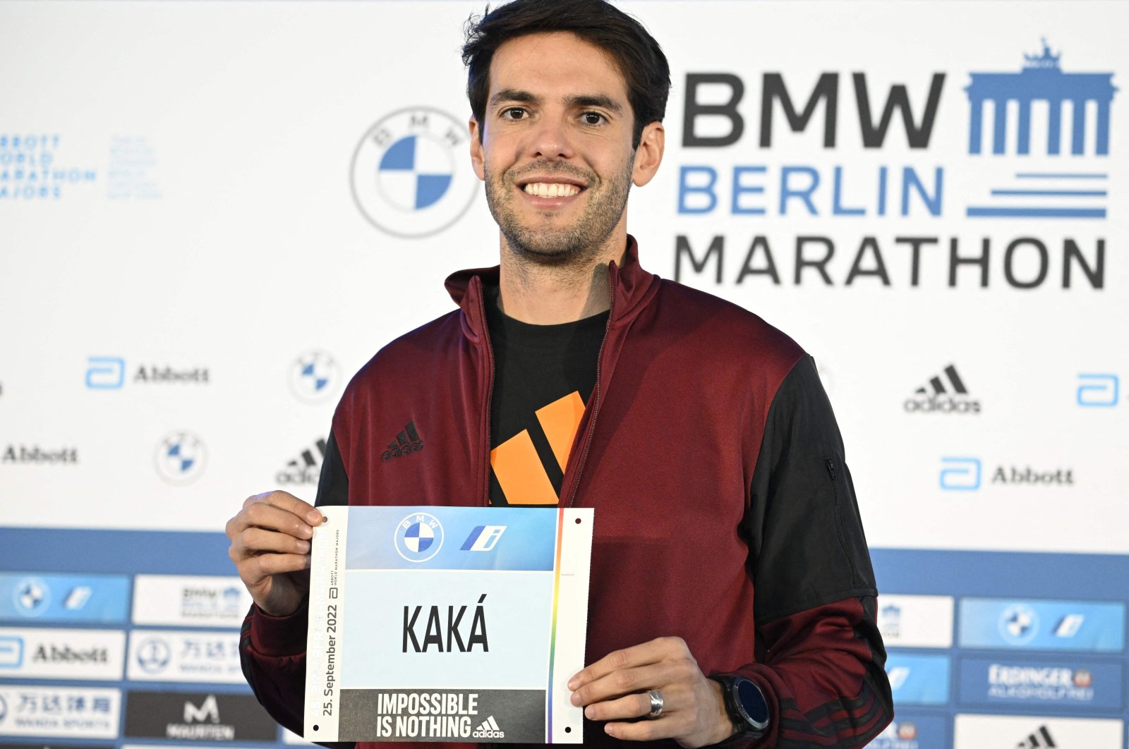 Brazilian former football player Kaka poses during a press conference in Berlin, Germany, Sept. 23, 2022. (AFP Photo)