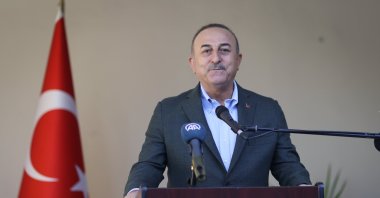 Foreign Minister Mevlüt Çavuşoğlu addresses the Turkish American community in Los Angeles, California, U.S., Sept. 24, 2022. (AA)