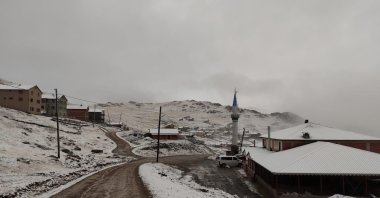 A snow-covered village near highlands, in Trabzon, northern Türkiye, Sept. 25, 2022. (İHA Photo)