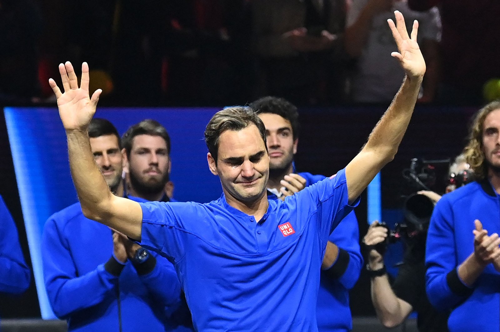 Roger Federer after playing the final in his career at the Laver Cup, London, England, Sept. 24, 2022. (AFP Photo)