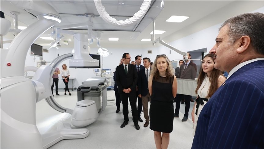 Health Minister Fahrettin Koca visits Etlik City Hospital, in the capital Ankara, Türkiye, Aug. 18, 2022. (AA PHOTO) 