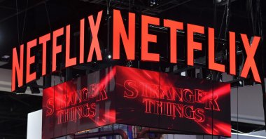 The Netflix booth advertises “Stranger Things” on a screen during Comic-Con International in San Diego, California, U.S., July 24, 2022. (AFP Photo)