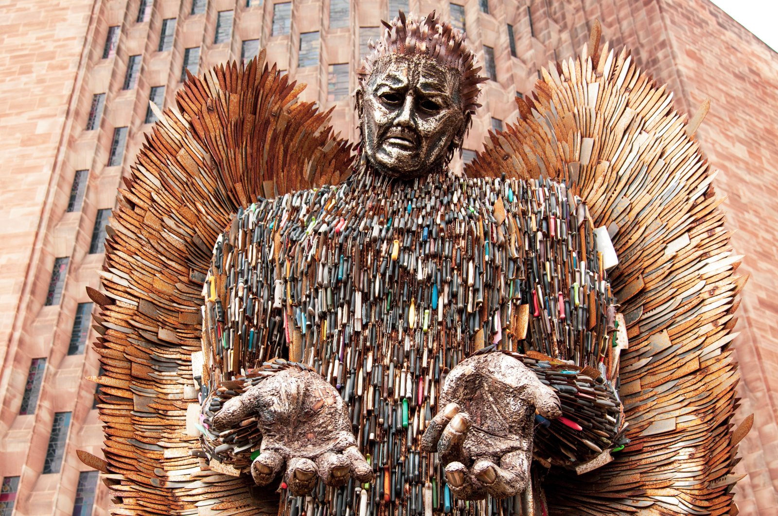 The Knife Angel in Victoria Square, which represents Birmingham&#039;s determination to address knife crime. (ShutterStock)