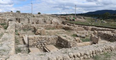 Traces of the Asclepius cult were found during the studies carried out in the ancient city of Hadrianopolis ancient city, believed to have been used as a settlement until the eighth century A.D., Karabük, Türkiye, Sept. 5, 2022. (IHA Photo)