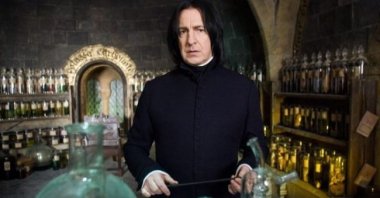 A still shot from "Harry Potter and the Chamber of Secrets" shows Alan Rickman as Professor Snape.
